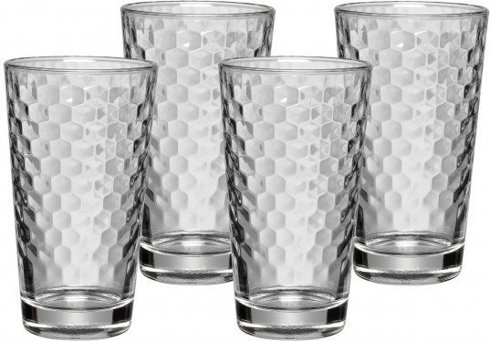 Szklanki do latte macchiato ze strukturą plastra miodu 4 szt.