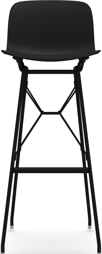 Stołek barowy Troy Wireframe czarny z czarną ramą