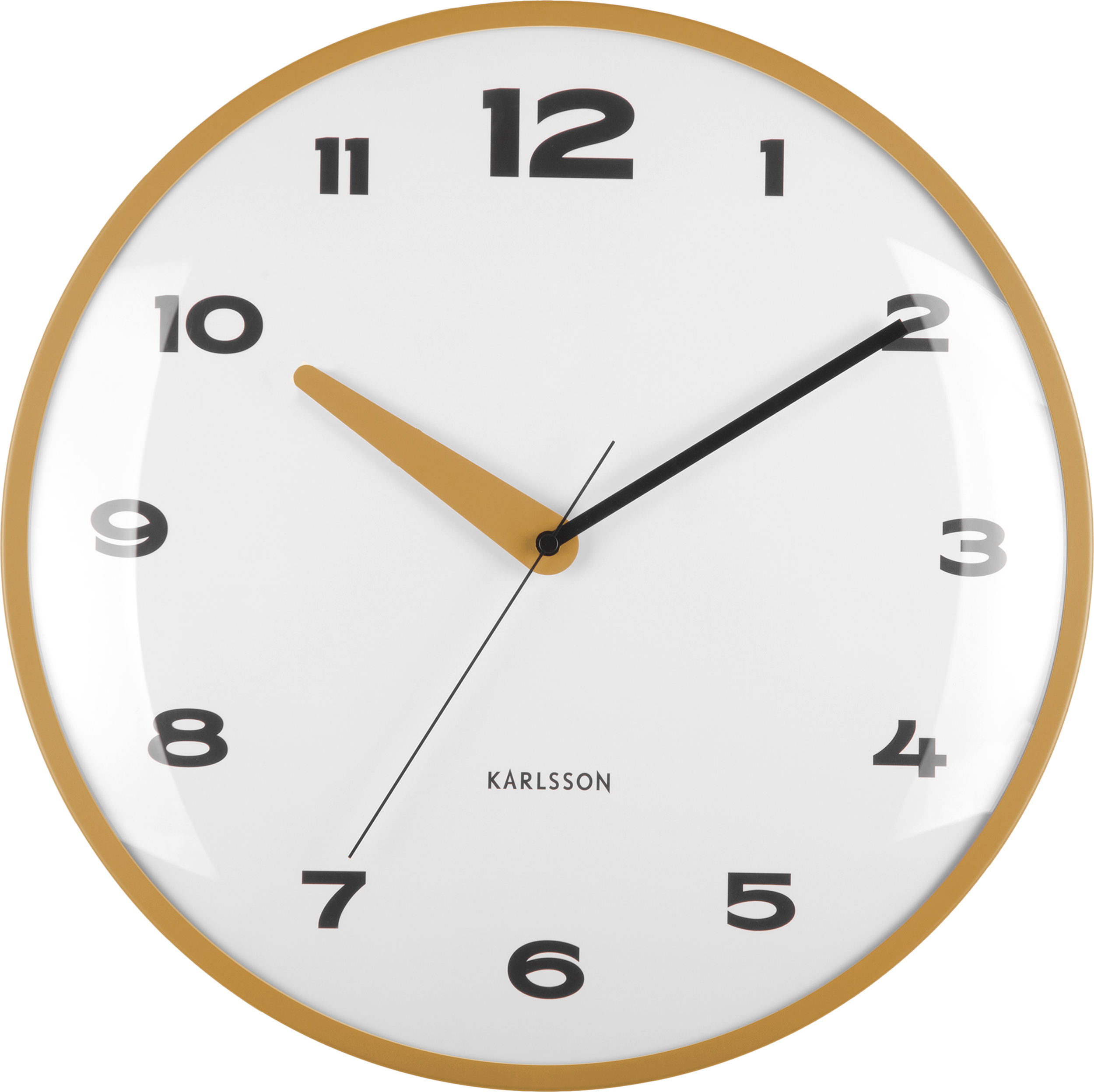 Zegar ścienny Brisk Dome żółty