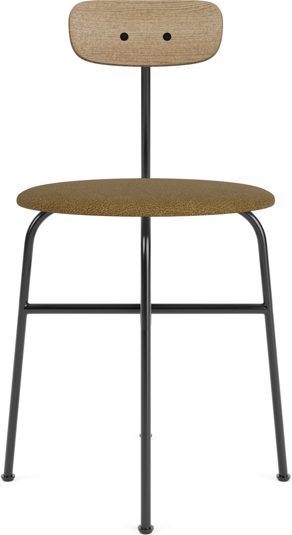 Krzesło Afteroom Bouclé 75 cm brązowe oparcie jasny dąb z tapicerowanym siedziskiem