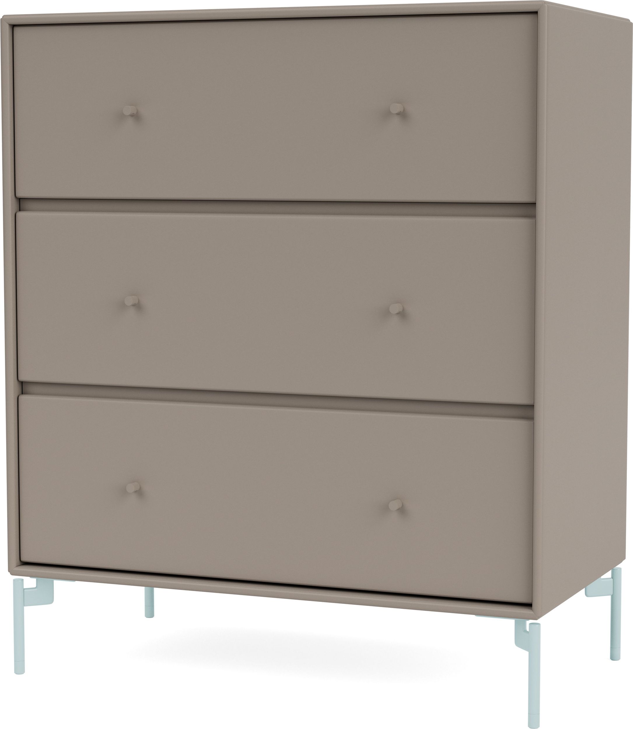 Komoda Carry truflowa na jasnobłękitnych nogach