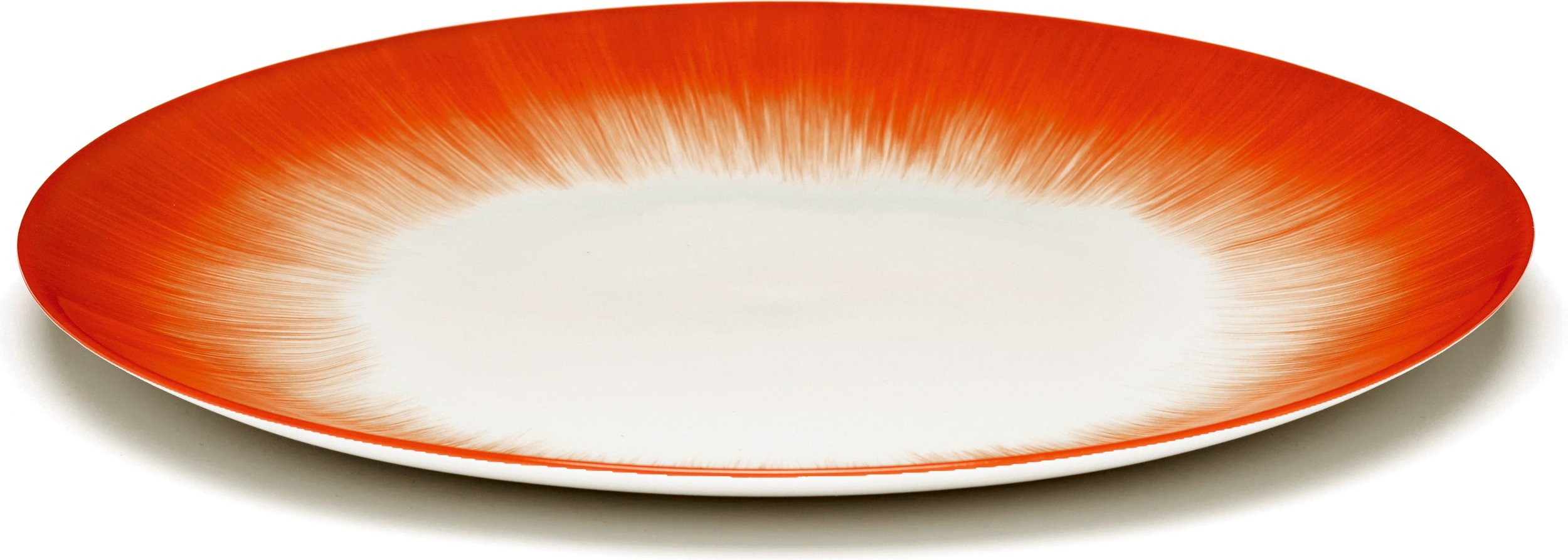 Talerz obiadowy Dé 5 24 cm czerwono-biały