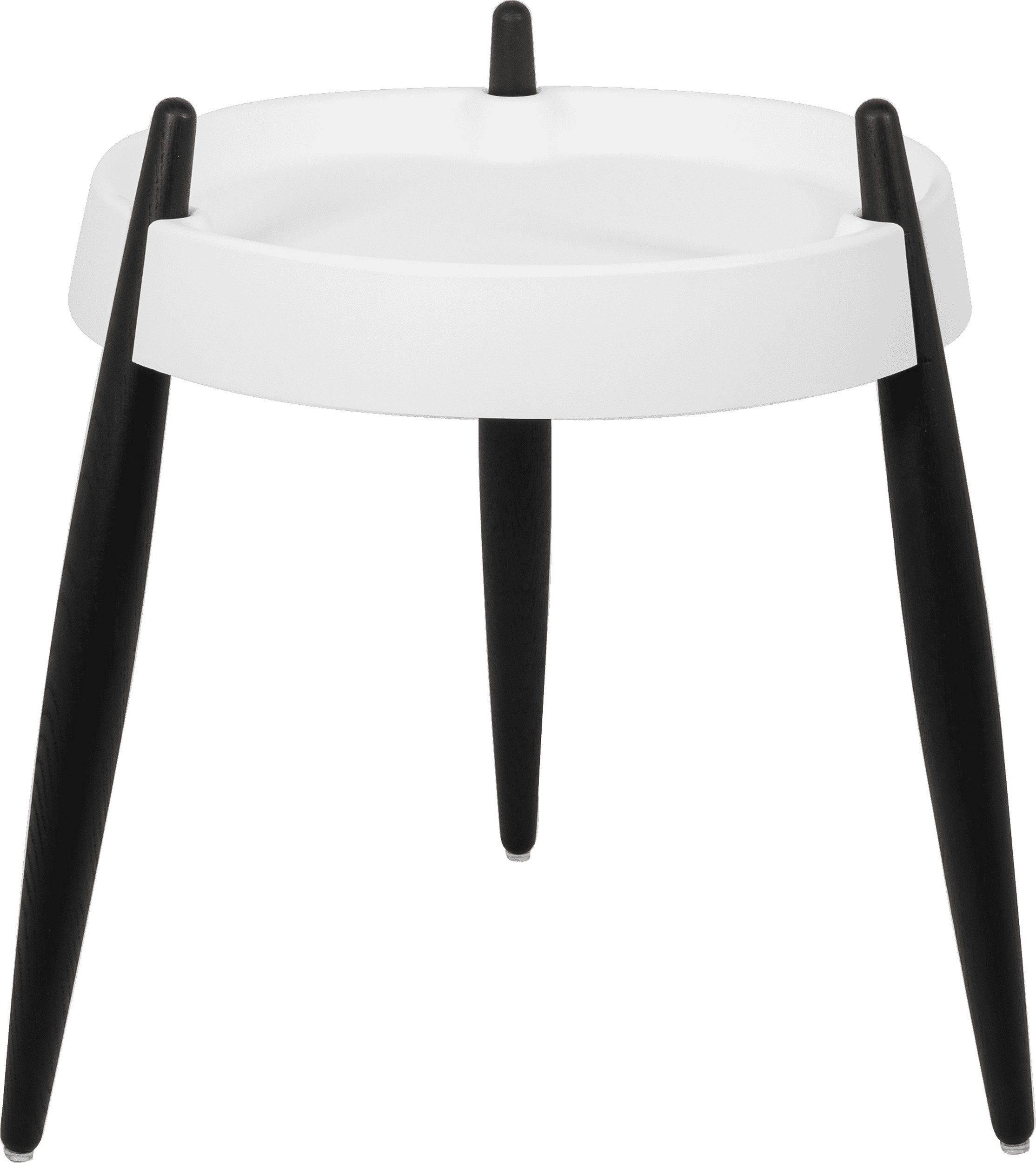 Stolik boczny Liolà 47 cm biały na czarnych jesionowych nogach