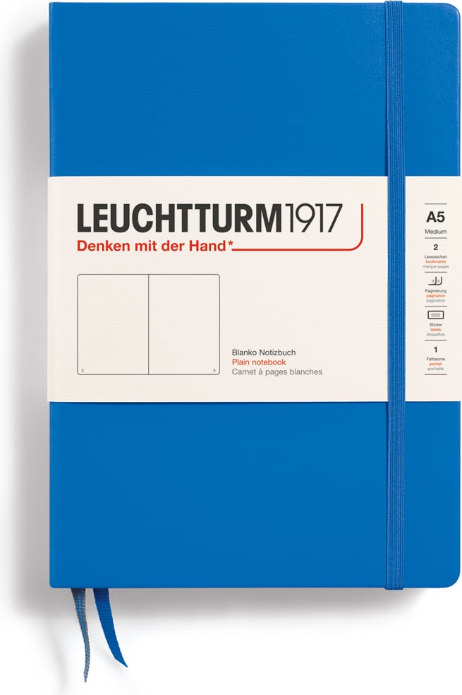 Notes gładki w twardej oprawie Leuchtturm 1917 A5 251 stron niebieski 80 g/m²
