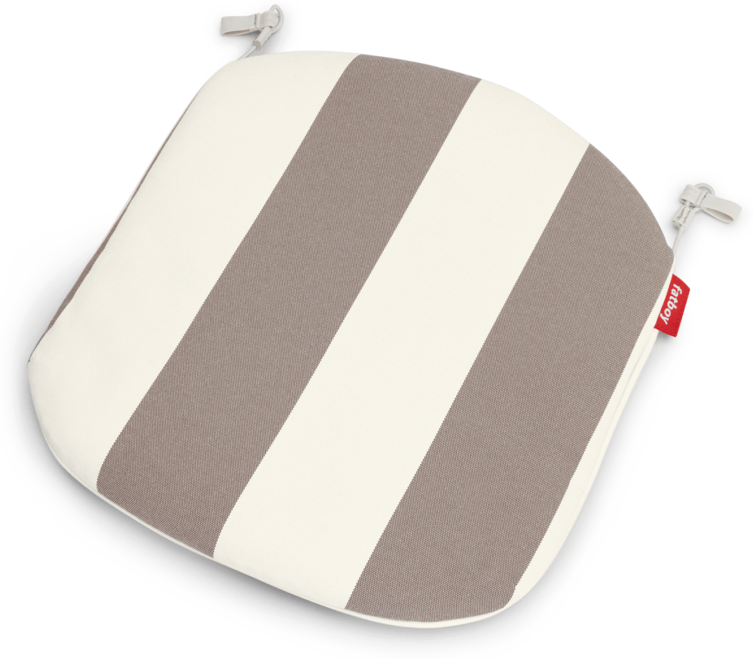 Poduszka na krzesło Fred's w paski brązowo-kremowa