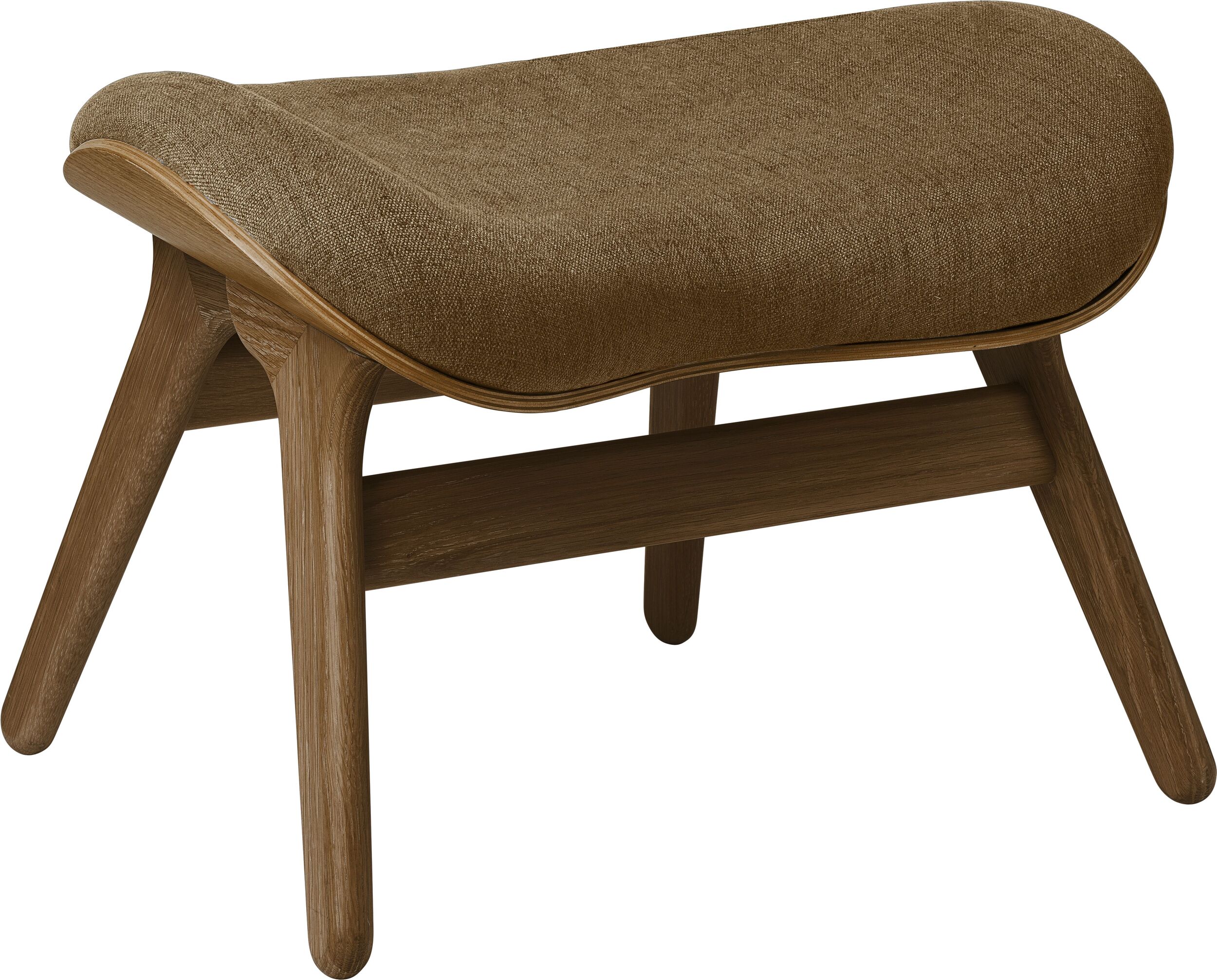 Podnóżek Conversation Piece brązowy na ciemnych dębowych nogach