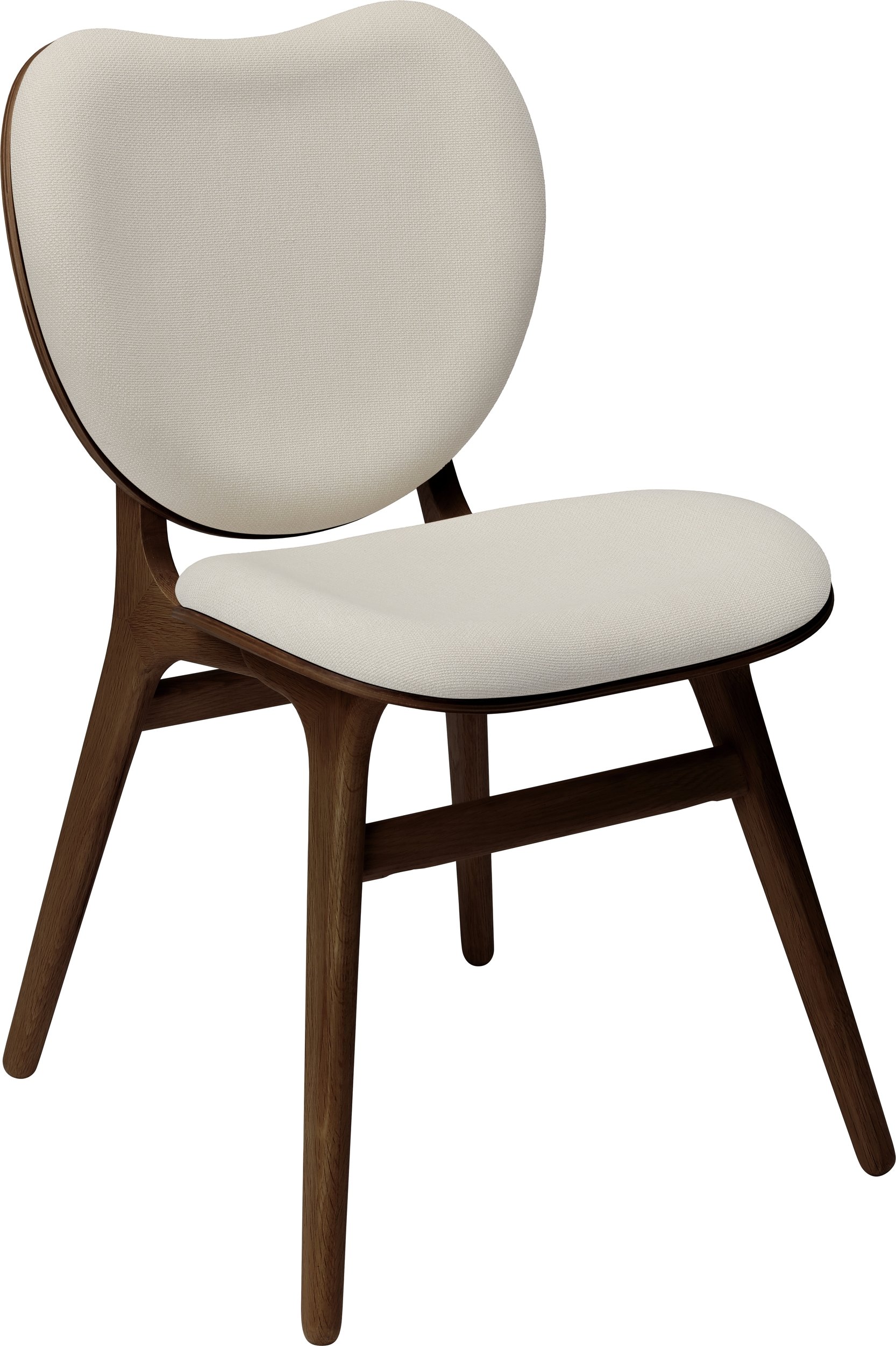 Krzesło Conversation Piece jasnopiaskowe tapicerowane ciemny dąb