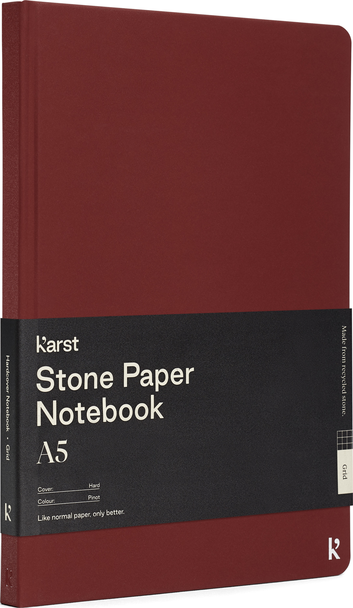 Notes gładki Karst A5 144 strony bordowy twarda oprawa