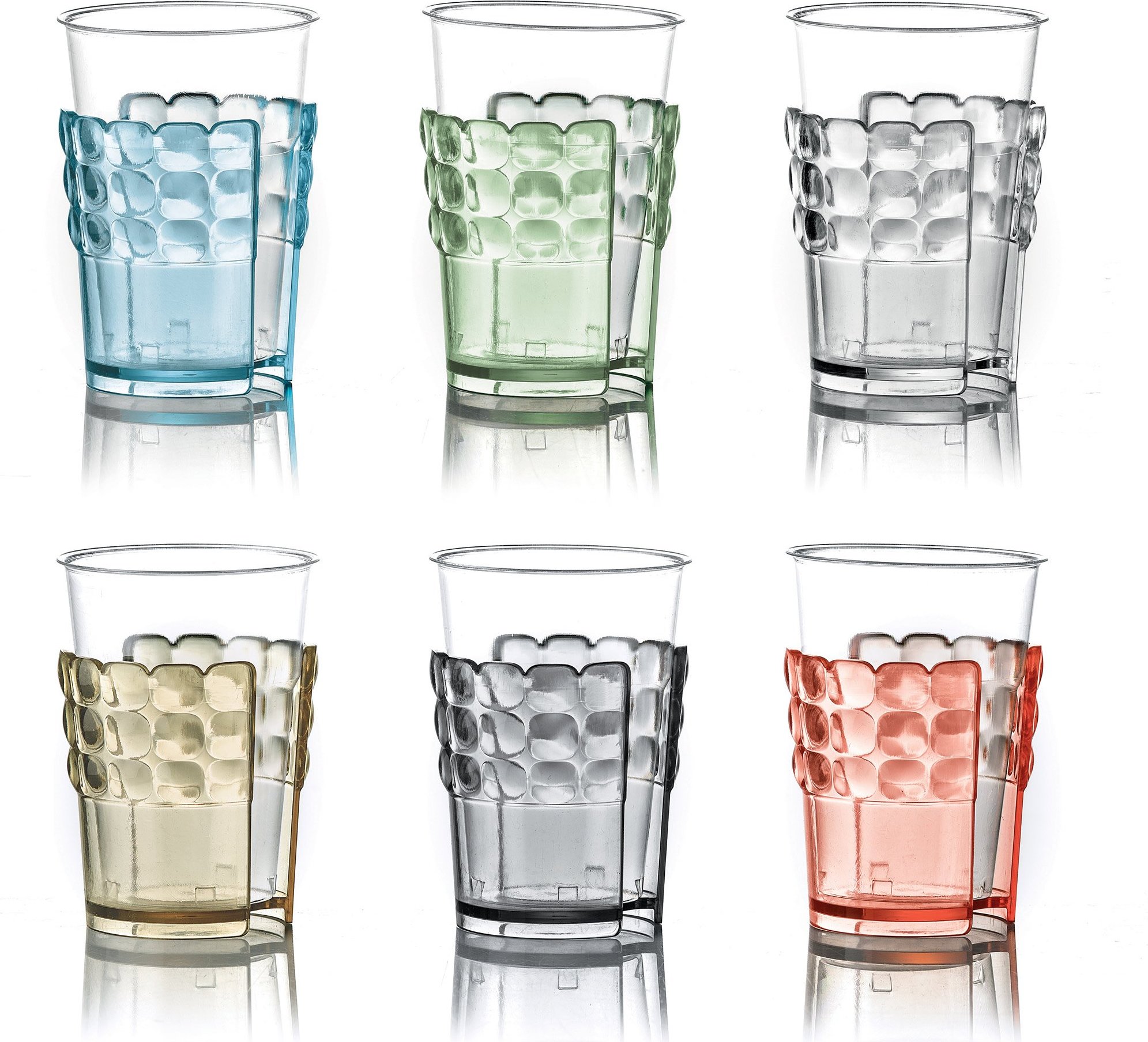 Uchwyty na kubki jednorazowe Tiffany kolorowe 6 szt.