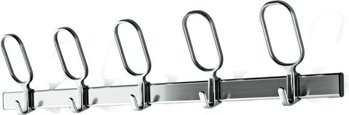 Wieszak listwa Birds On A Wire z polerowanego aluminium 5 wieszaków