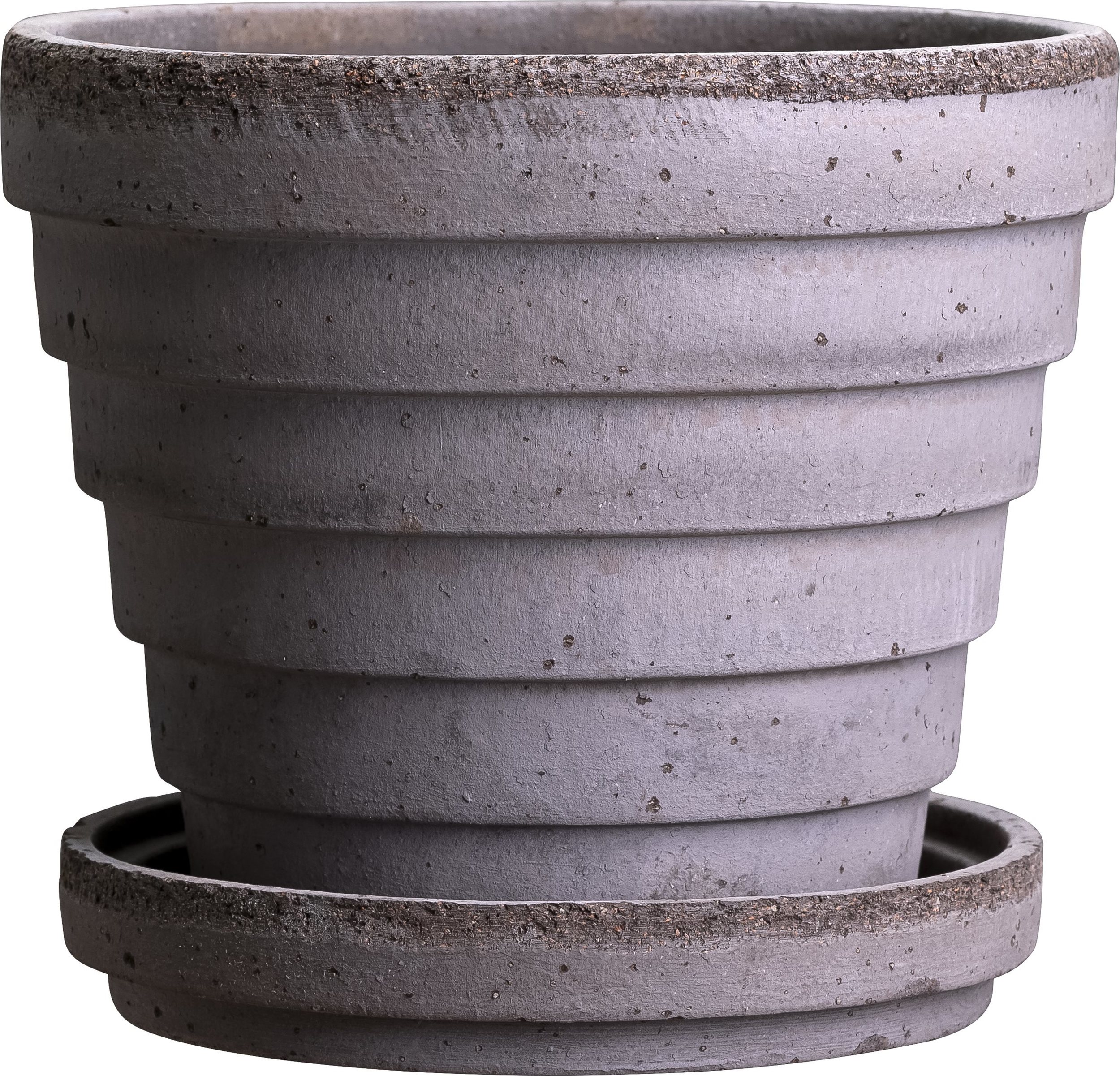 Doniczka Planet Venus 14 cm szara z podstawką