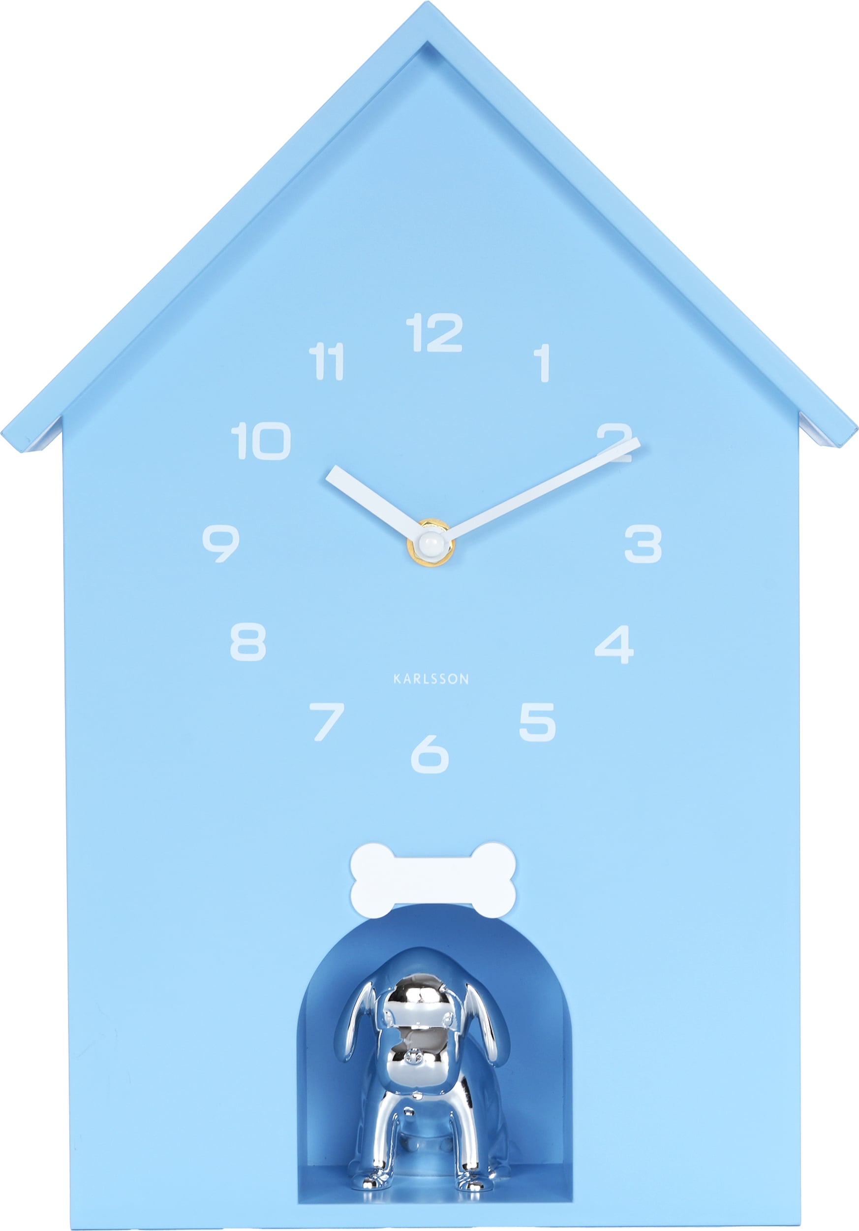 Zegar ścienny Dog House błękitny