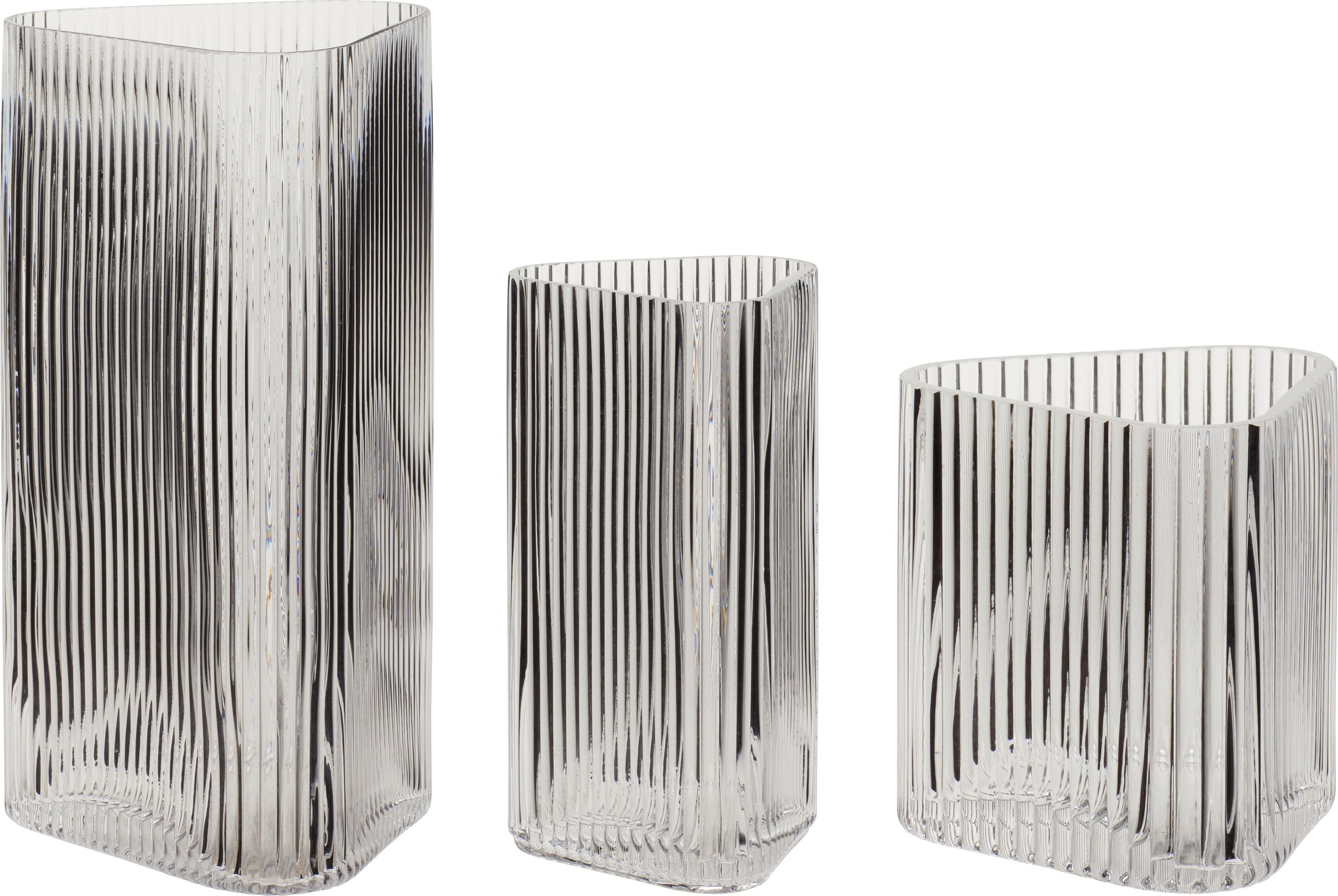 Wazon Hübsch przezroczysty trójkątny 3 szt.