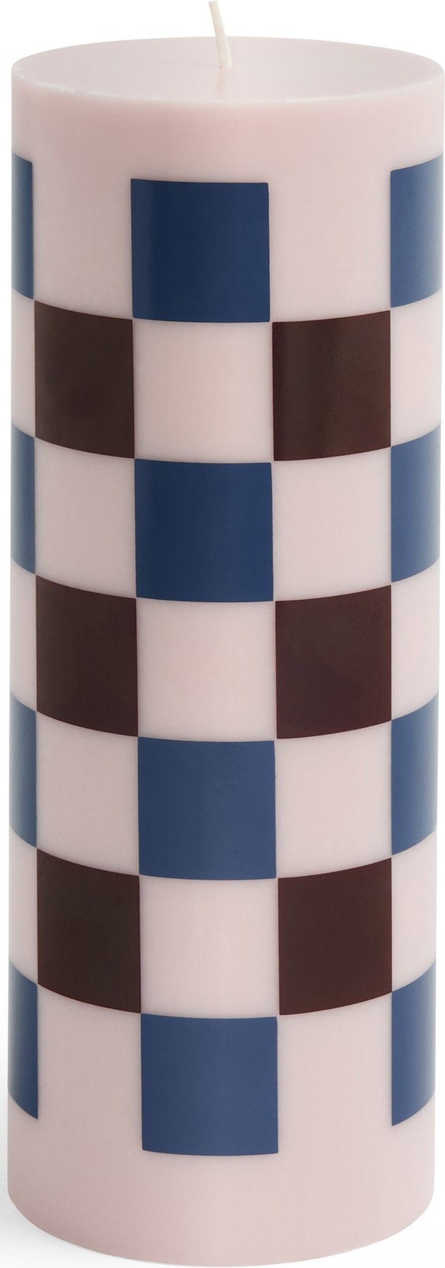 Świeca Column L jasnoróżowo-bordowo-niebieska