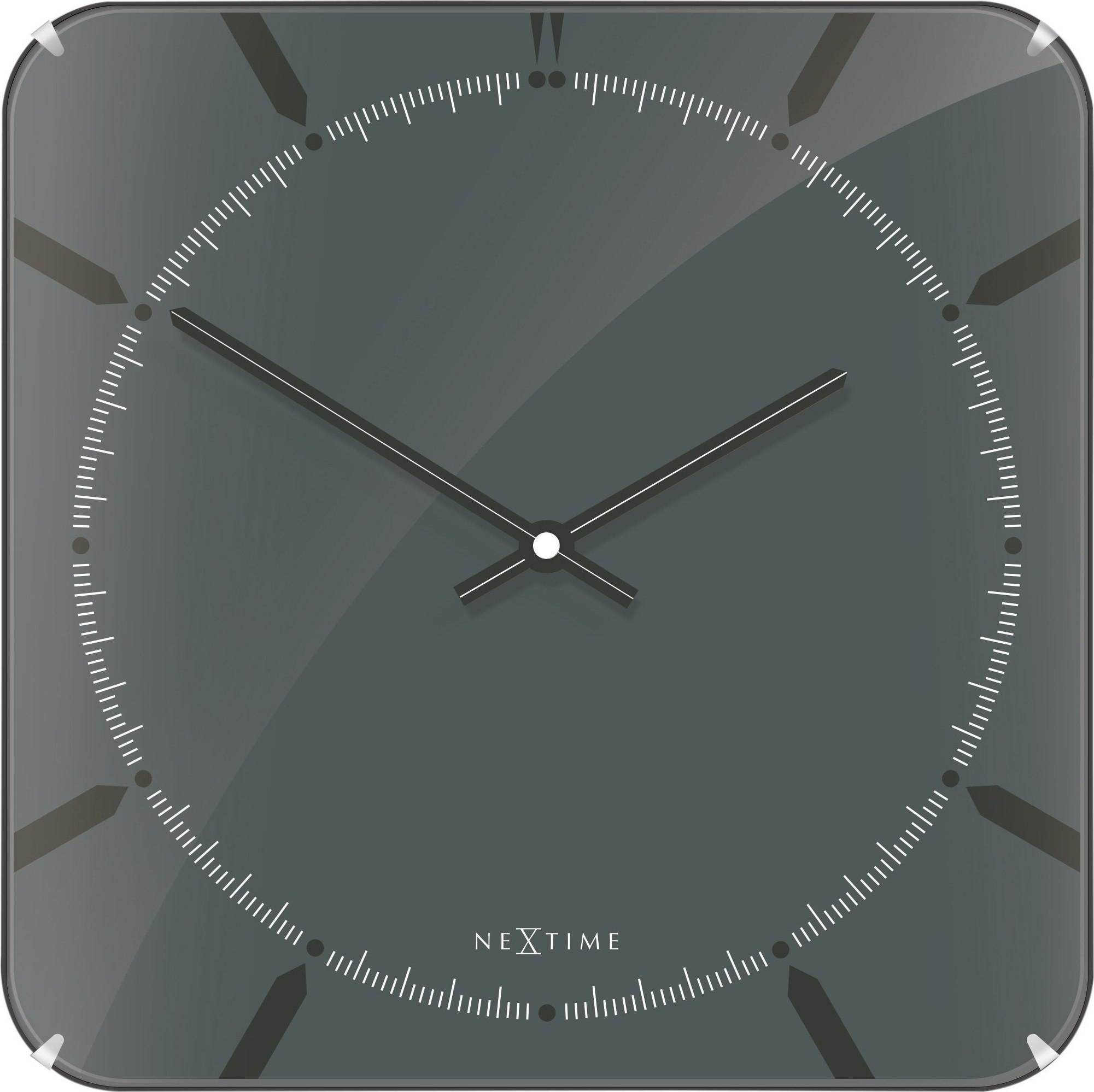 Zegar ścienny Michael Square Dome szary