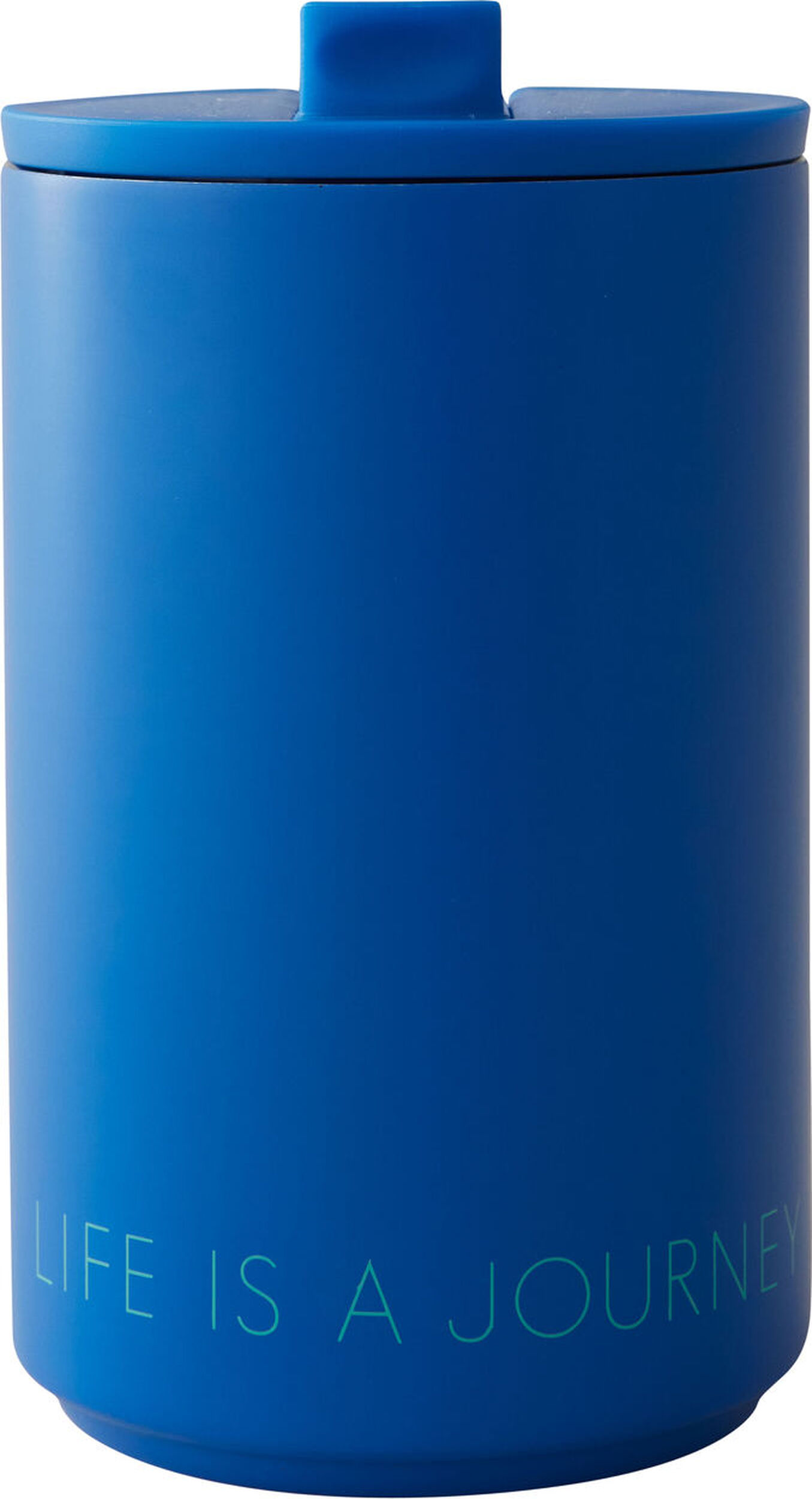Kubek termiczny Design Letters Life is a Journey kobaltowy
