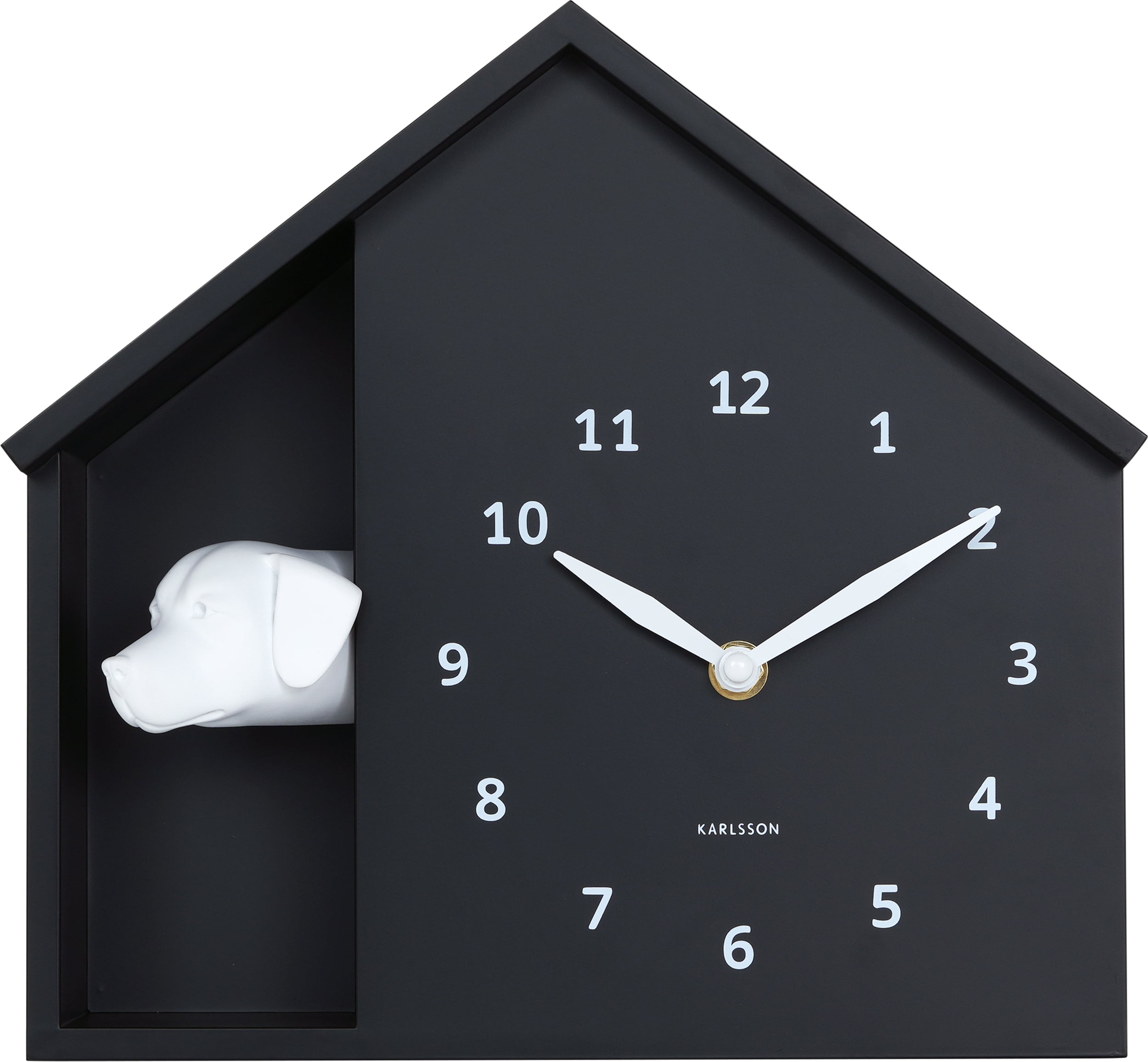 Zegar ścienny Peeking Doggy czarny