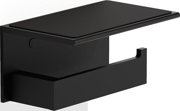 Wieszak na papier toaletowy Contract czarny mat z półką