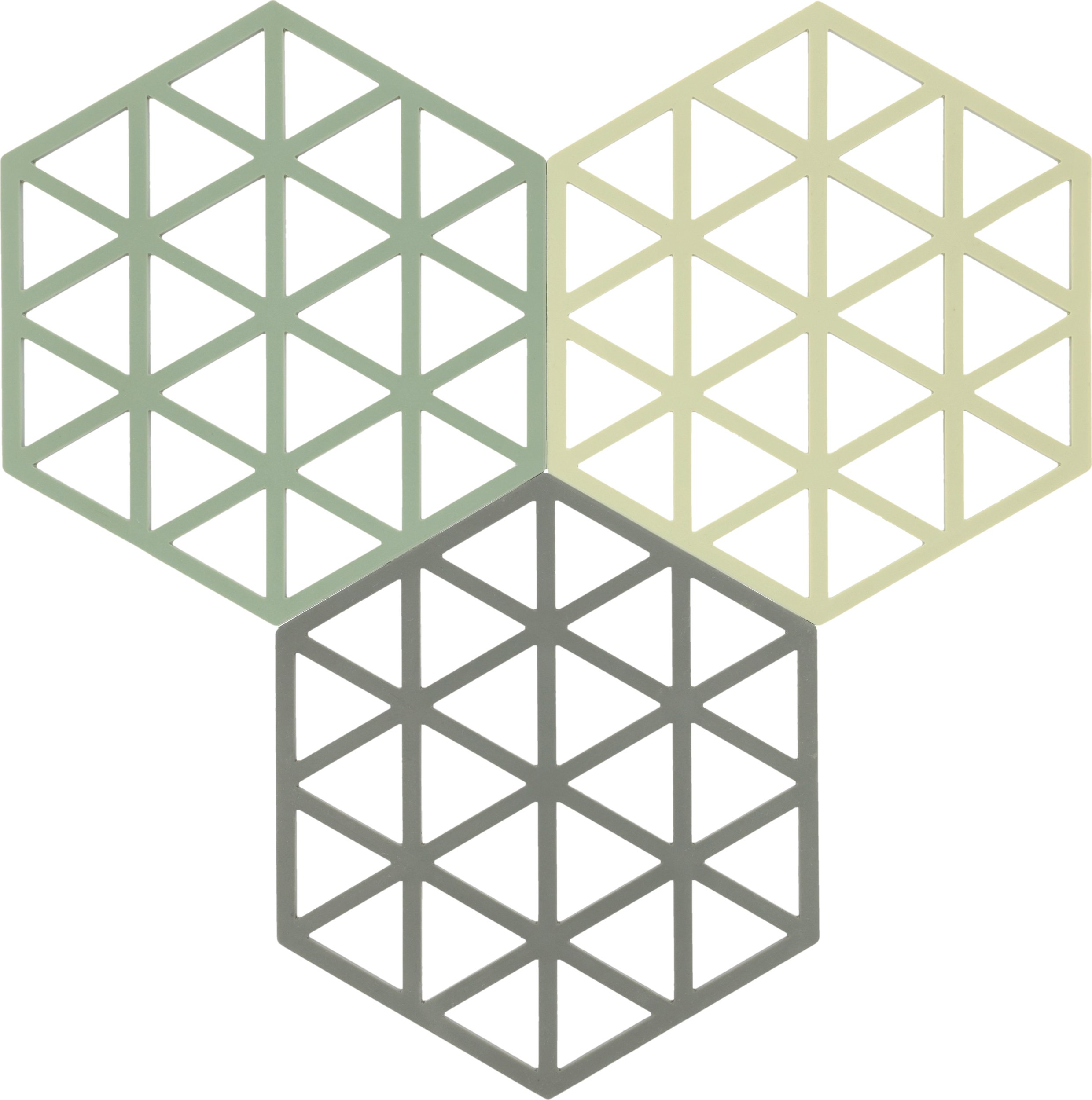 Podstawki pod gorące naczynia Triangles zielone 3 szt.
