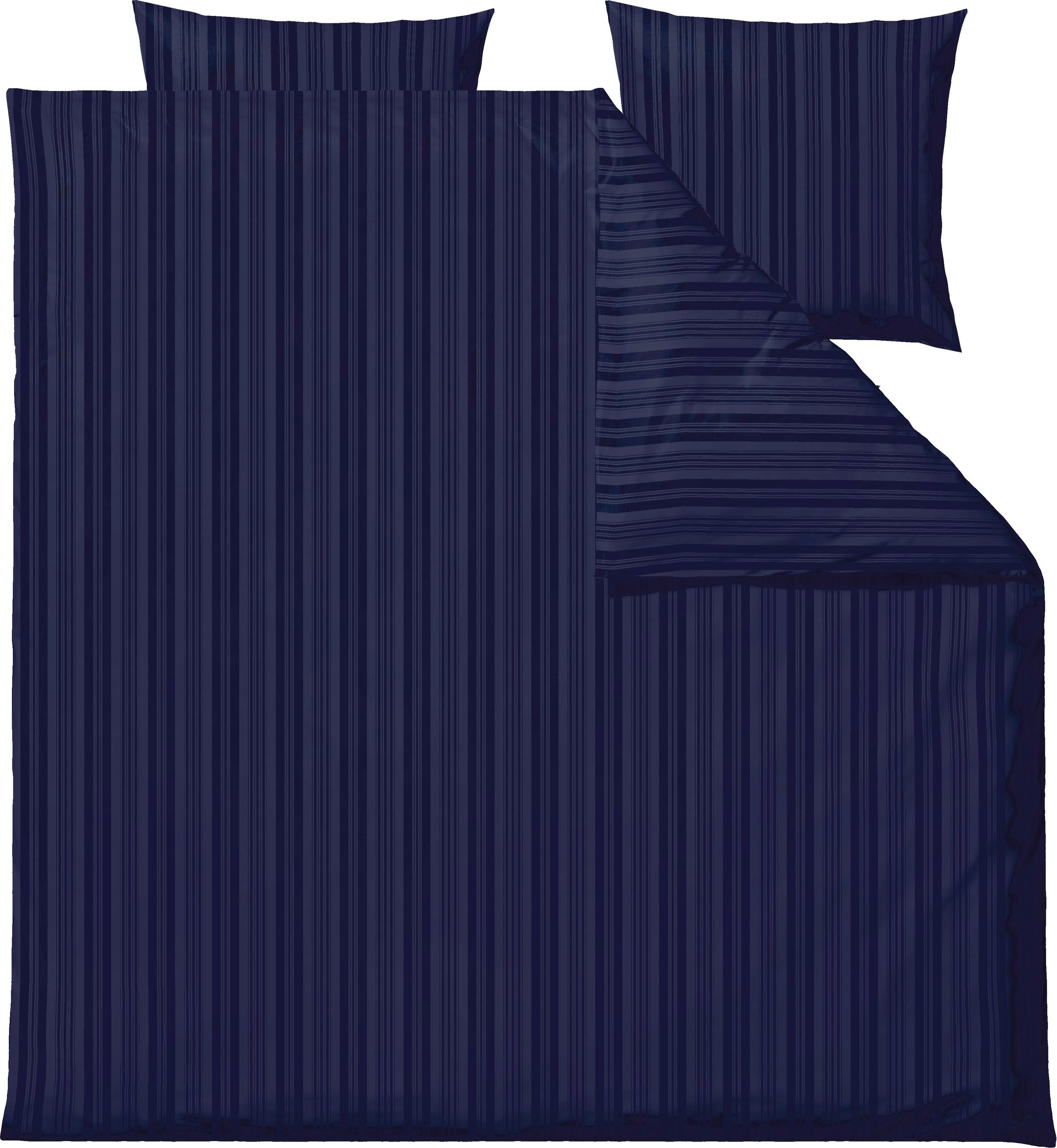 Pościel Noble 200 x 220 cm granatowa z 2 poszewkami na poduszki 60 x 63 cm