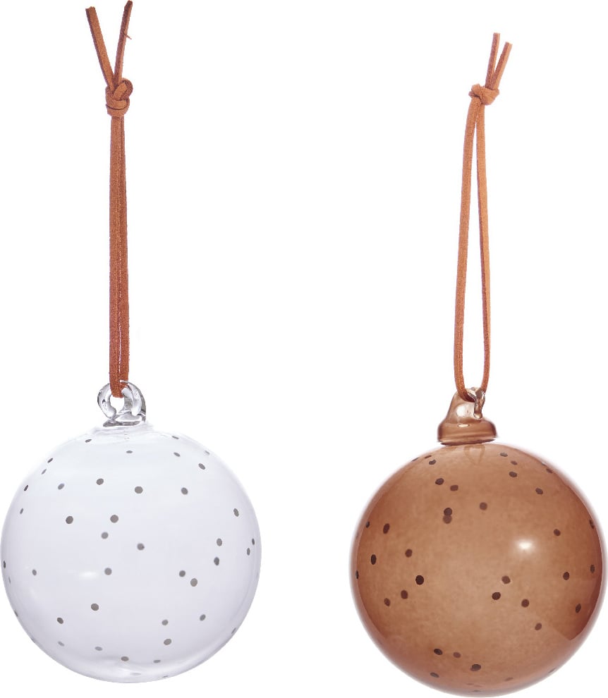 Bombki Natale 7 cm przezroczysta i brązowa 2 szt.