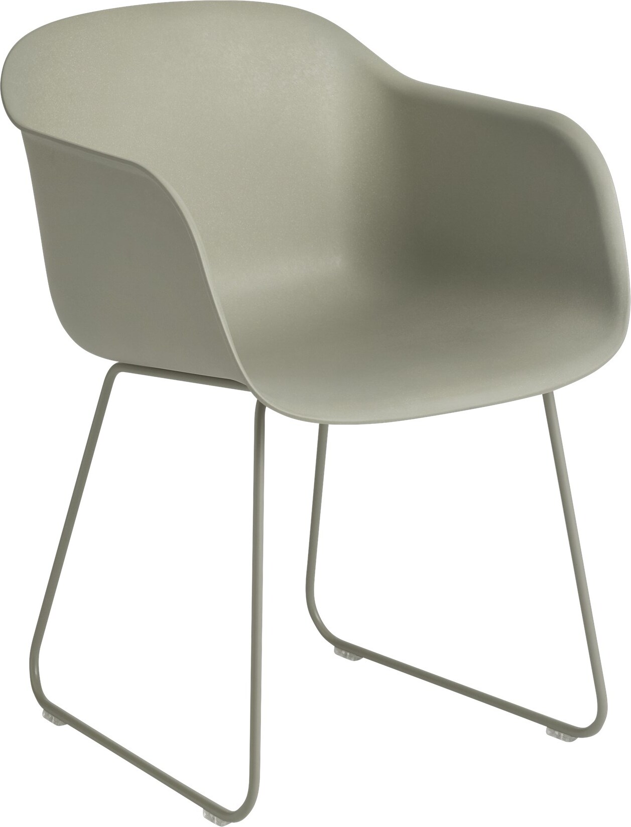 Fotel Fiber Sled szarozielony na stalowych nogach