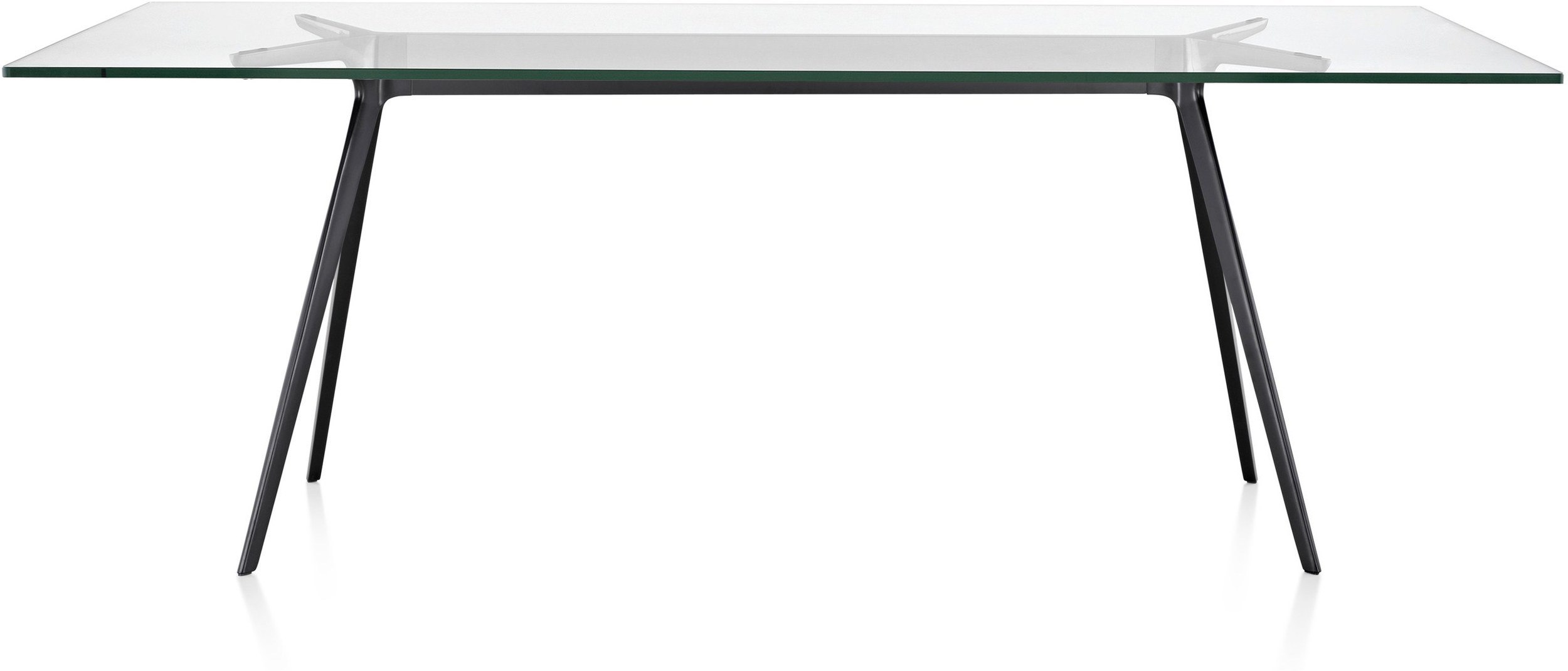 Stół Baguette 160 cm blat szklany rama lakierowana czarna