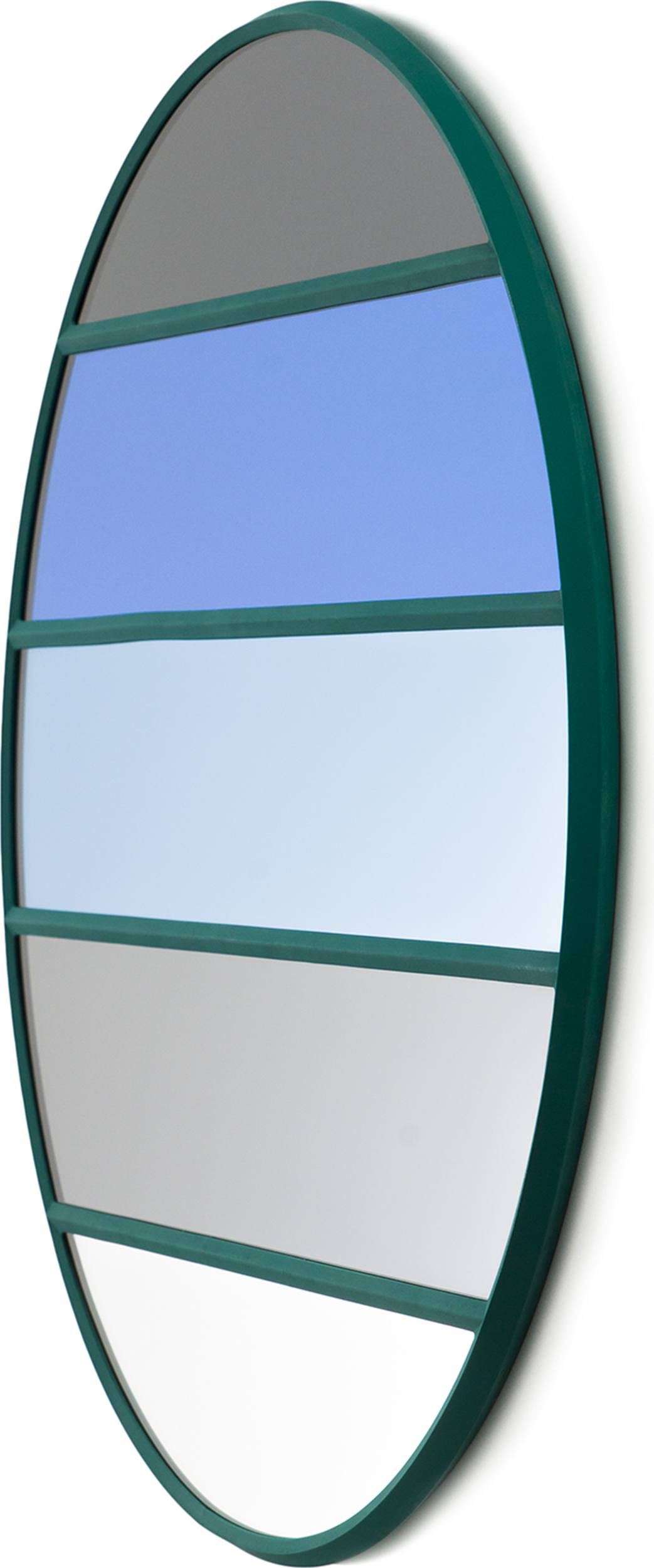 Lustro okrągłe Vitrail z zieloną ramą