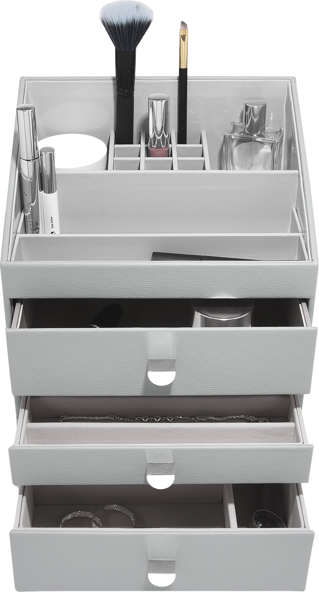 Organizer na kosmetyki z 3 szufladami Stackers Pebble szary