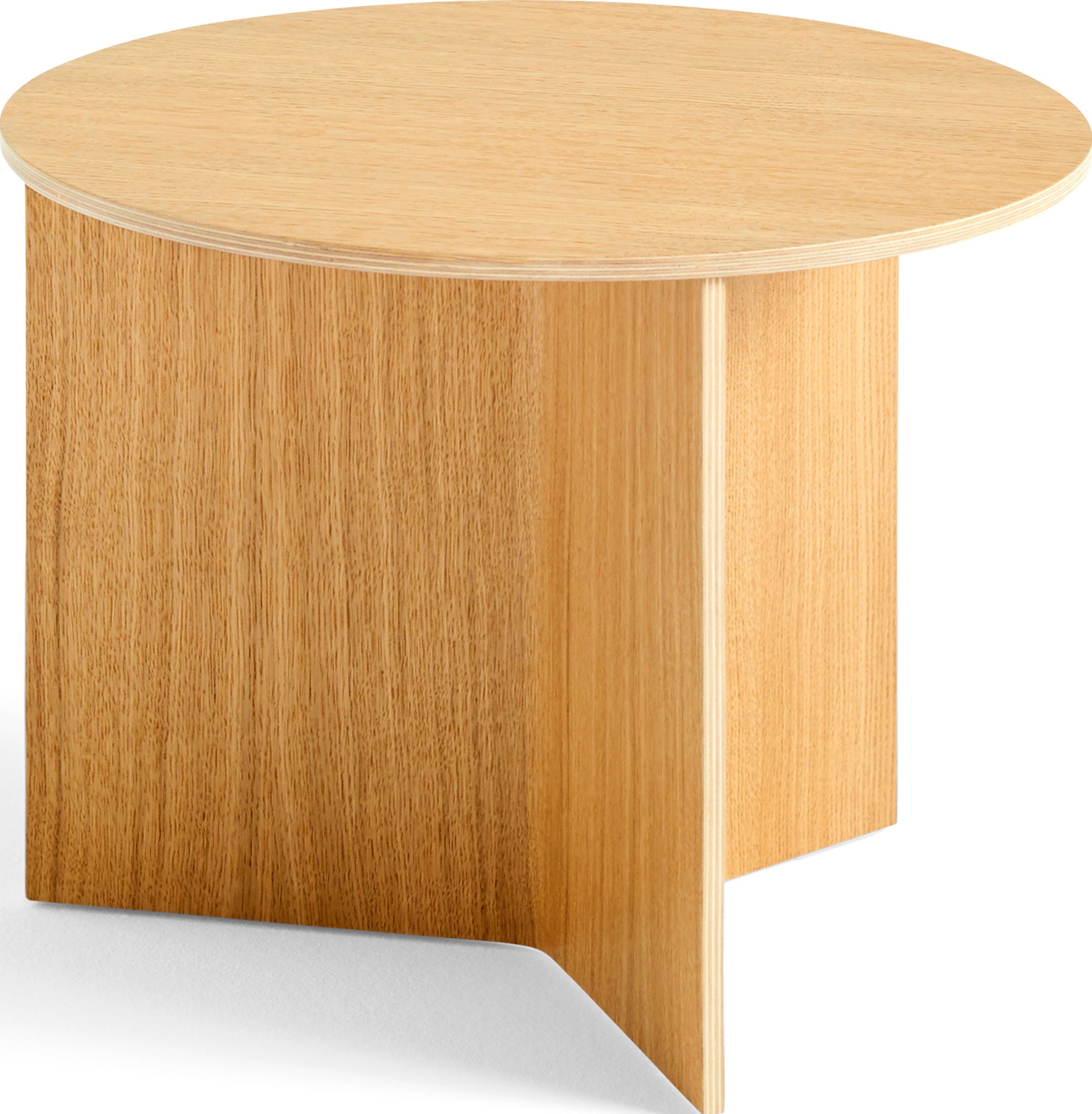 Stolik kawowy Slit okrągły 45 cm jasny dąb drewniany