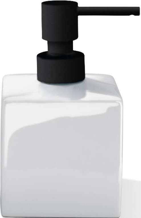 Dozownik do mydła Porzellan kwadratowy 14 cm czarno-biały