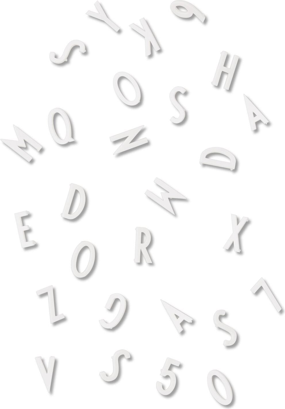 Litery i cyfry do tablicy Design Letters małe białe 132 el.
