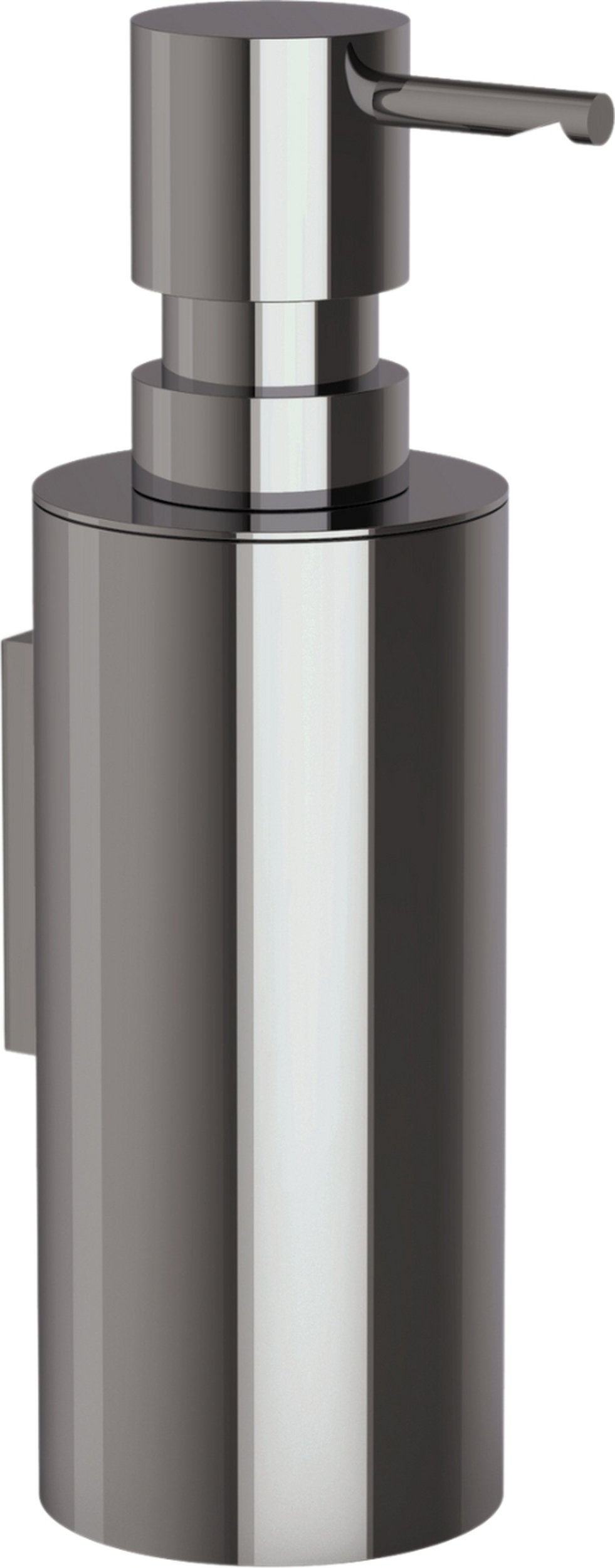 Dozownik do mydła Mikado chrom-czarny ścienny z powłoką PVD