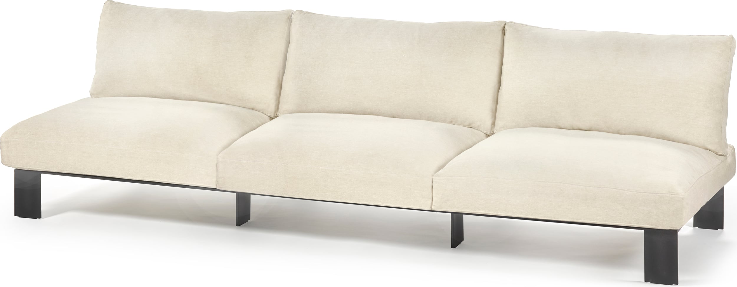 Sofa modułowa ogrodowa trzyosobowa Serax 273 cm beżowa
