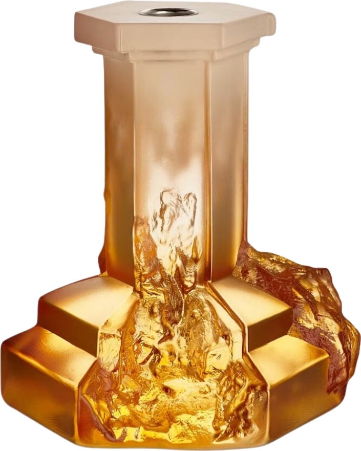 Świecznik na klasyczną świecę Rocky Baroque 17,5 cm amber