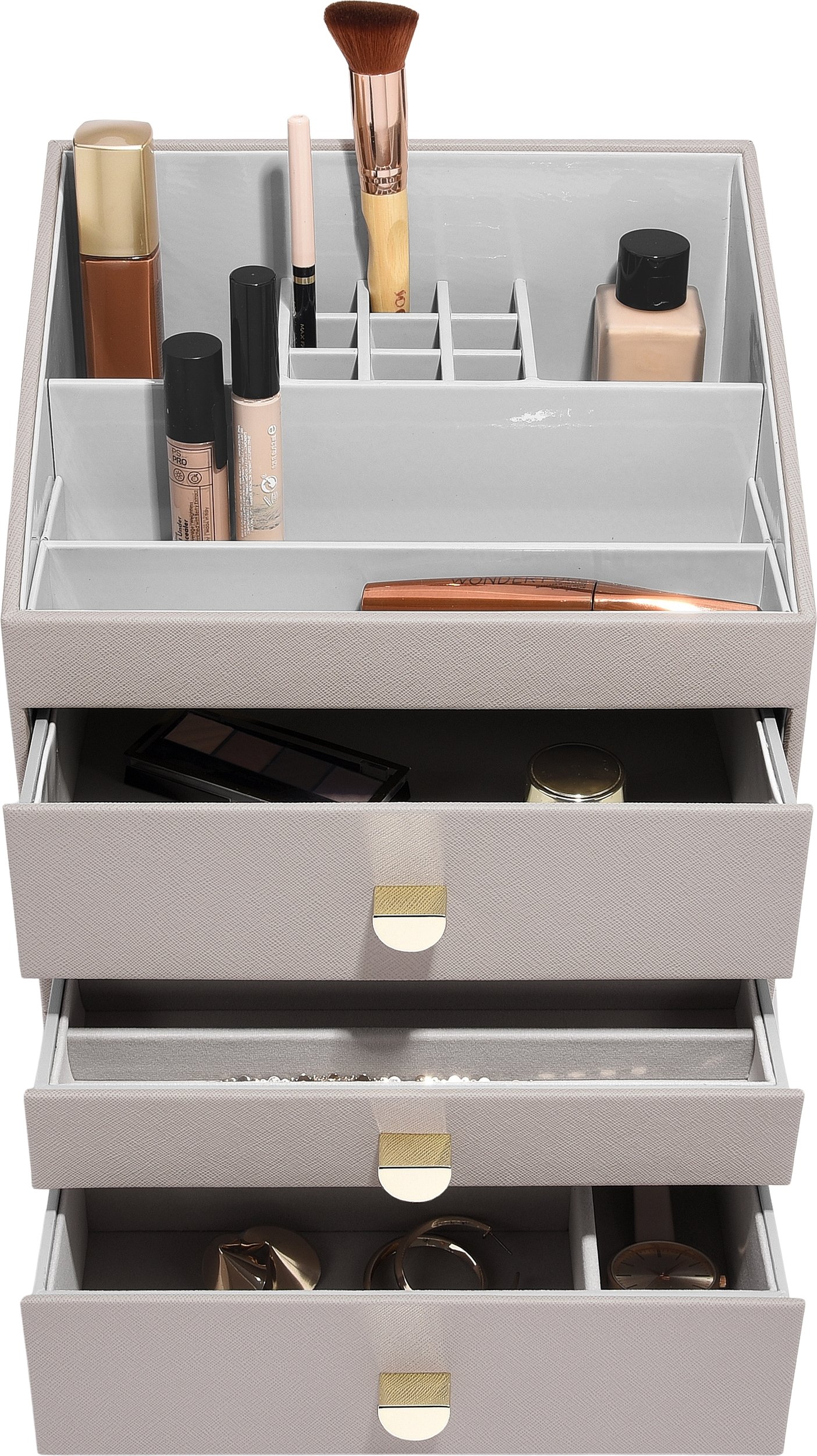 Organizer na kosmetyki z 3 szufladami Stackers Pebble taupe