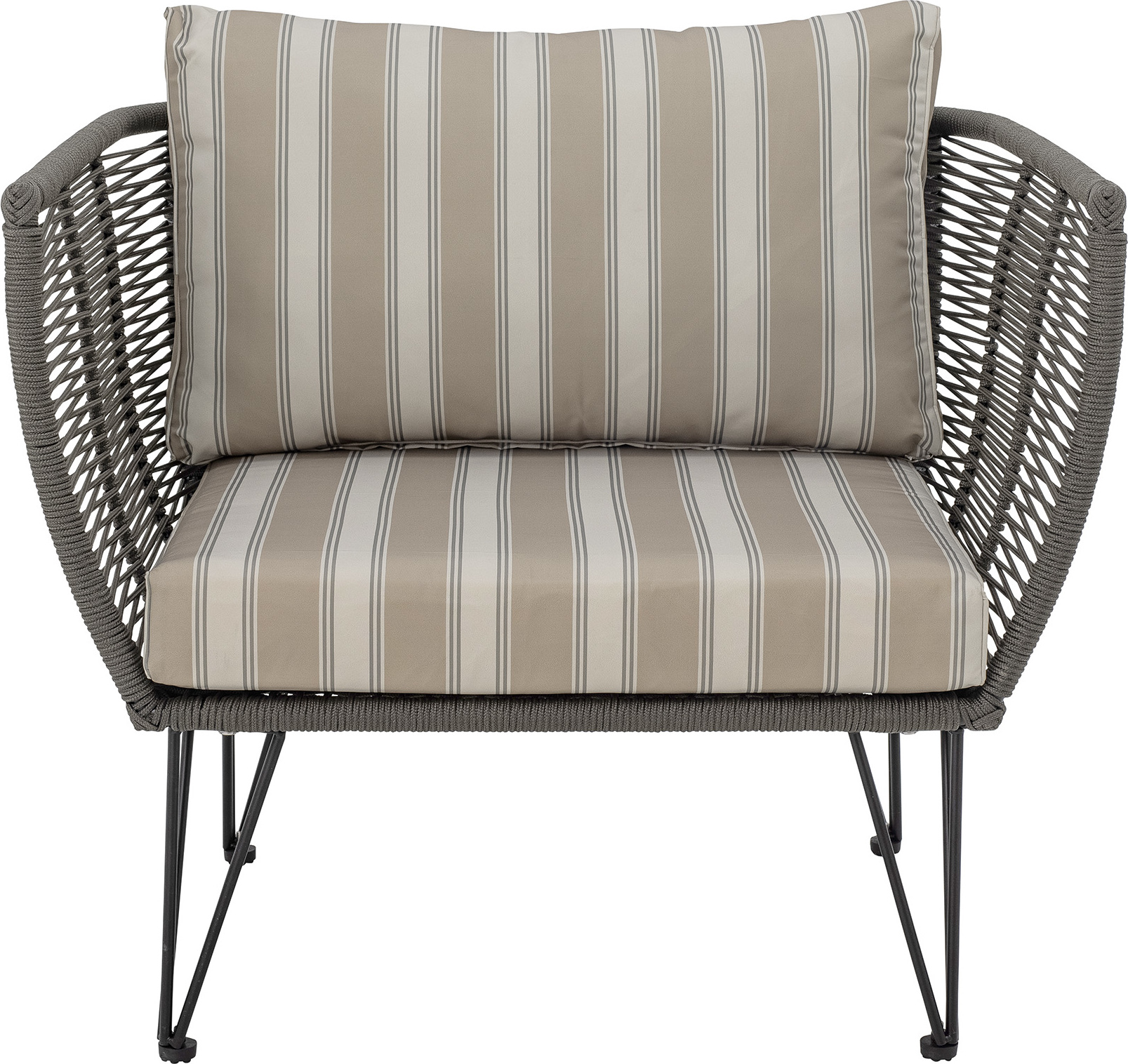 Fotel Mundo w paski beżowozielony