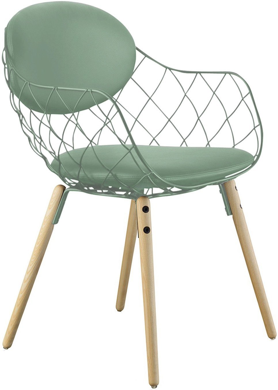 Krzesło Pina zielone, materiał Steelcut 2, nogi jesion