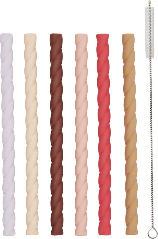 Słomki do napojów z czyścikiem Mellow ciepłe kolory 7 el.