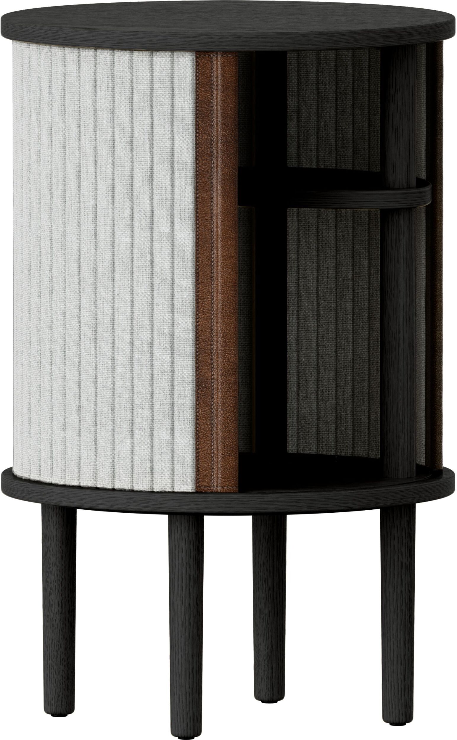 Szafka nocna Audacious jasnoszara na czarnych dębowych nogach