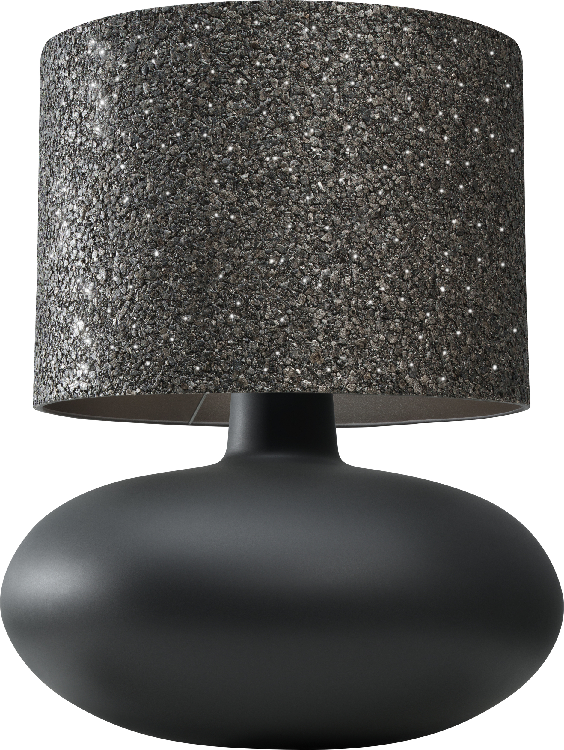 Lampa stołowa Sawa Stone czarna nietransparentna podstawa