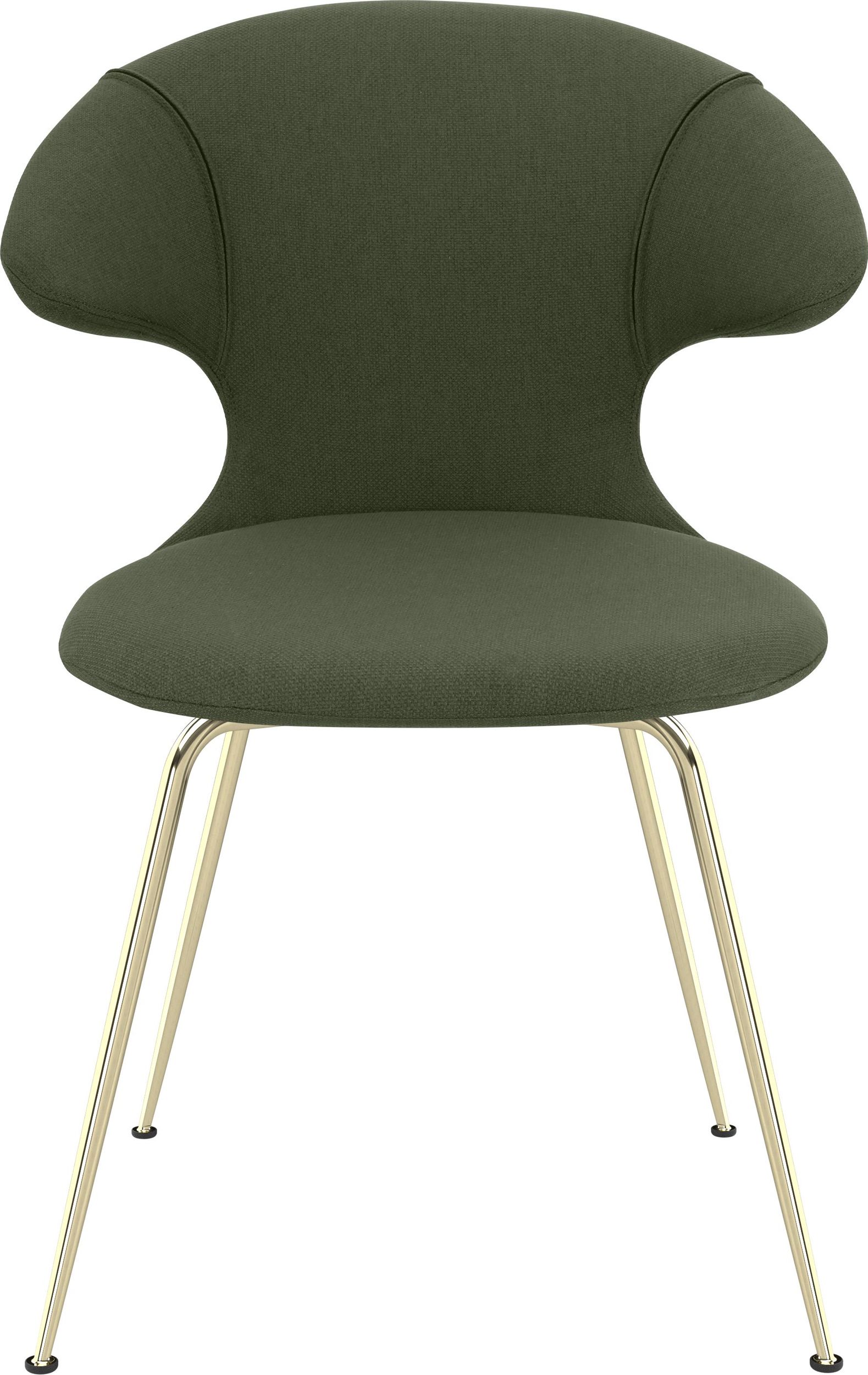 Krzesło Time Flies zielone na mosiężnych nogach