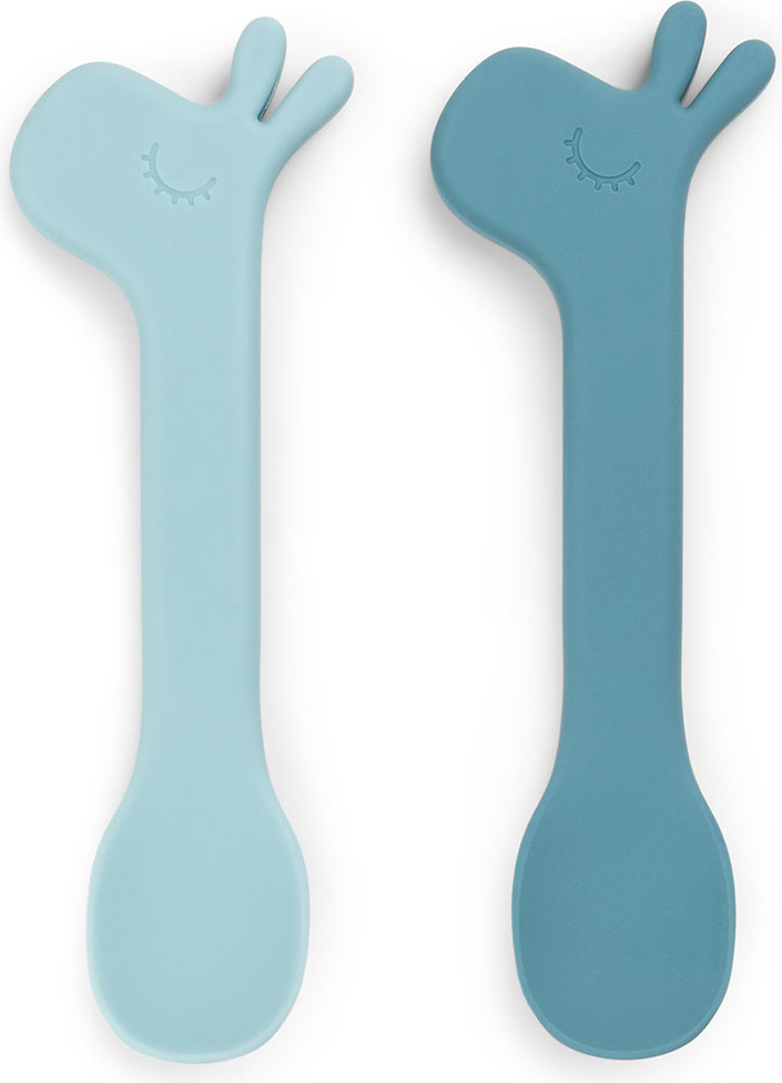 Łyżeczki dziecięce Lalee niebieskie silikonowe 2 szt.