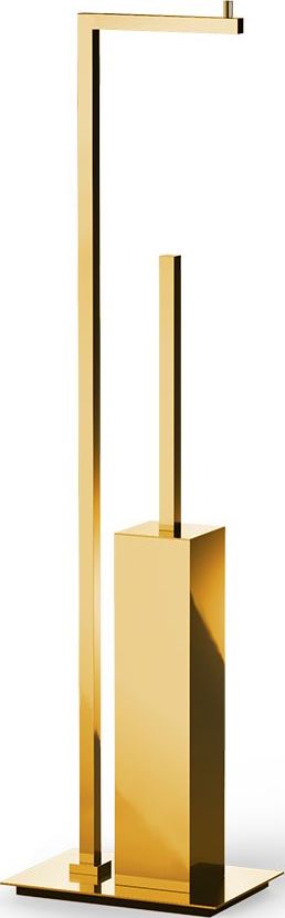 Stojak na papier toaletowy i szczotka do WC Corner złoty