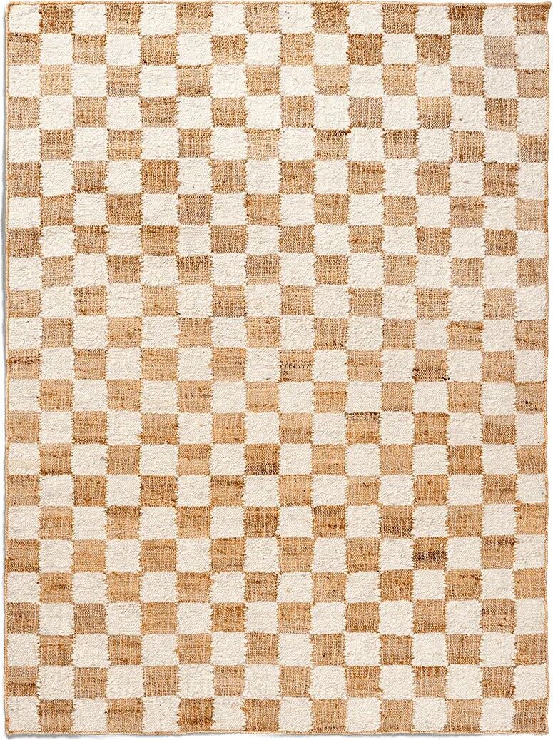 Dywan Check 140 x 200 cm złamana biel