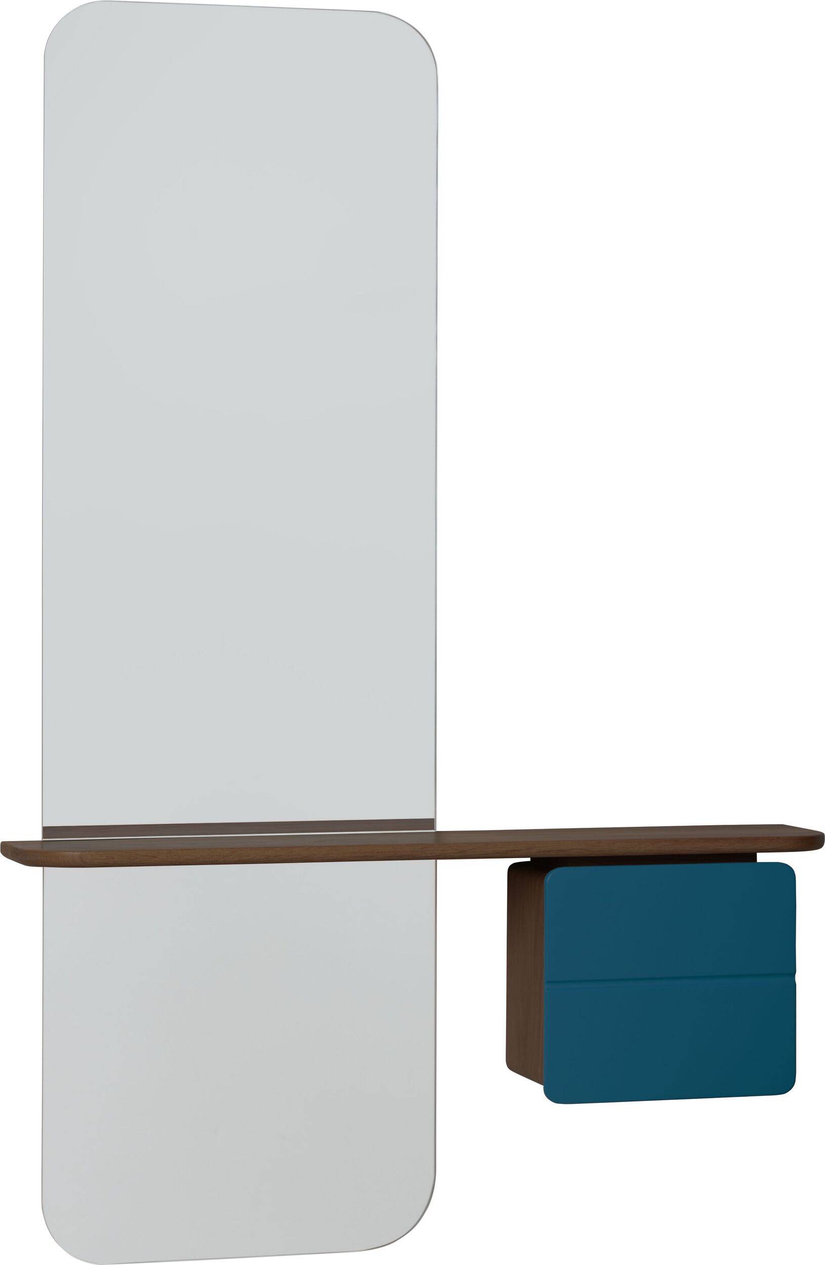 Lustro z półką One More Look ciemny dąb szafka petrol