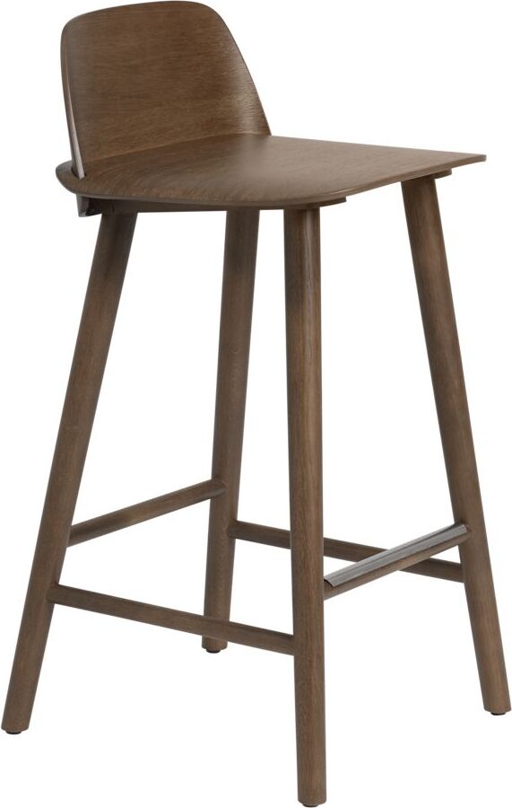 Stołek Nerd 65 cm ciemny brąz z ochraniaczem na podnóżek