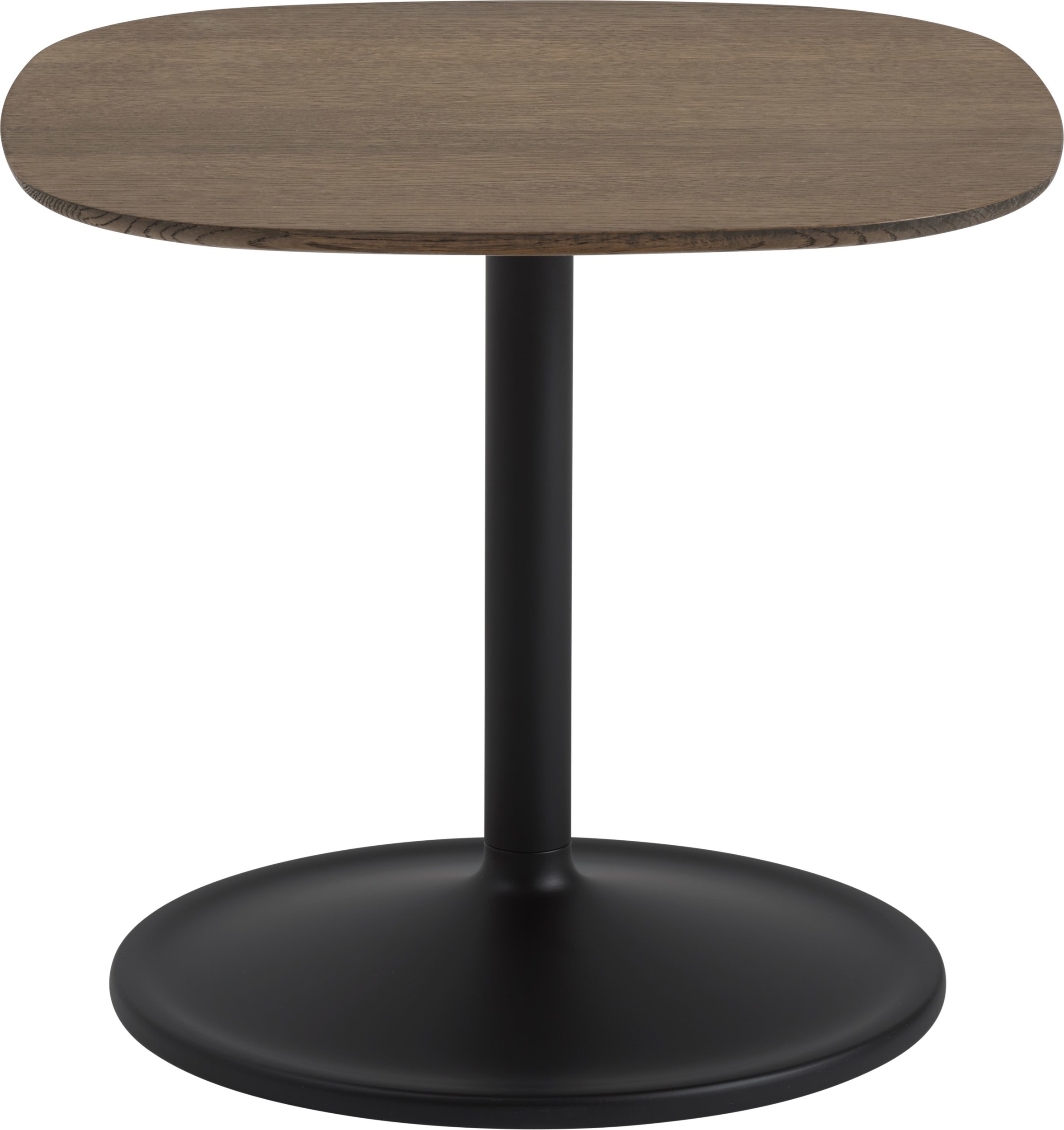 Stolik boczny Soft 45 x 40 cm ciemny dąb na czarnej nodze