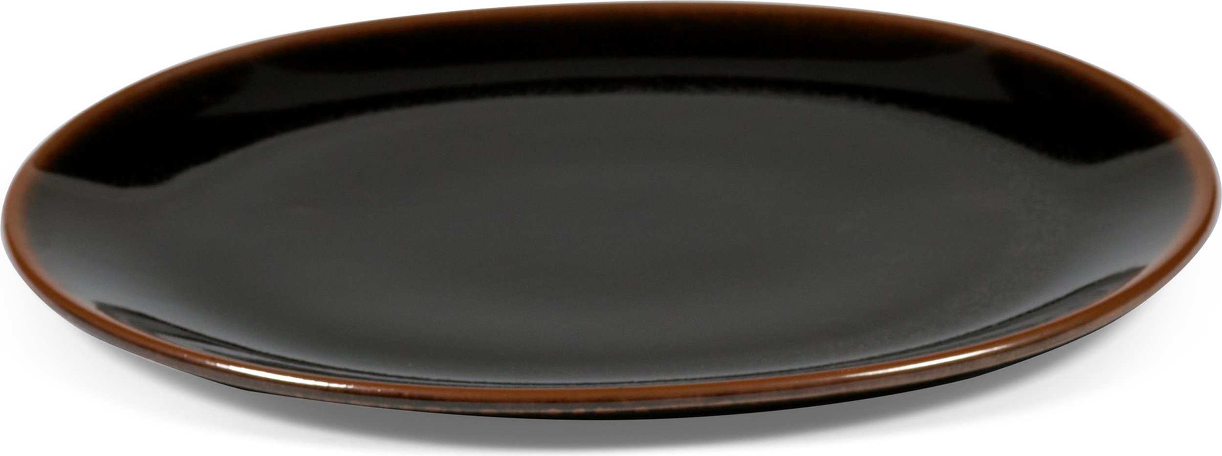Talerz obiadowy Out of Lines 27,5 cm brązowo-czarny