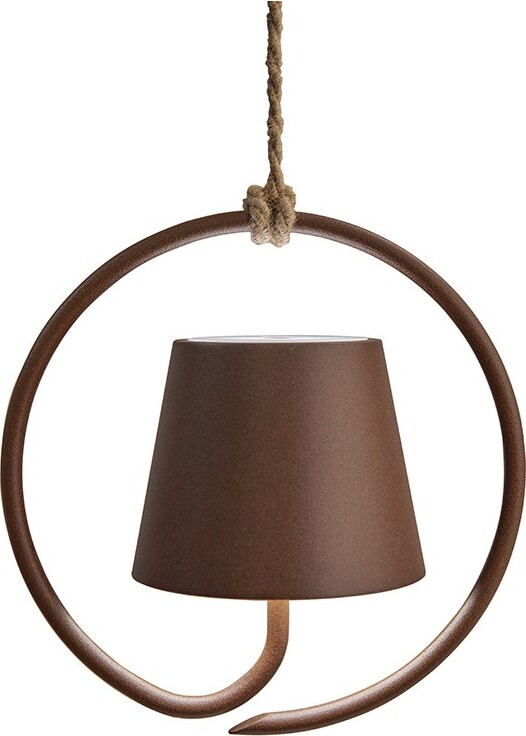 Lampa wisząca Poldina okrąg brązowa z kloszem na magnes